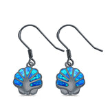 Drop Dangle Seashell Earrings Lab Created Opal 925 Sterling Silver(15mm)