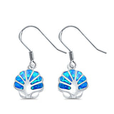Drop Dangle Seashell Earrings Lab Created Opal 925 Sterling Silver(15mm)
