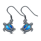 Drop Dangle Turtle Earrings Lab Created Opal 925 Sterling Silver(11mm)