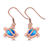 Drop Dangle Turtle Earrings Lab Created Opal 925 Sterling Silver(11mm)