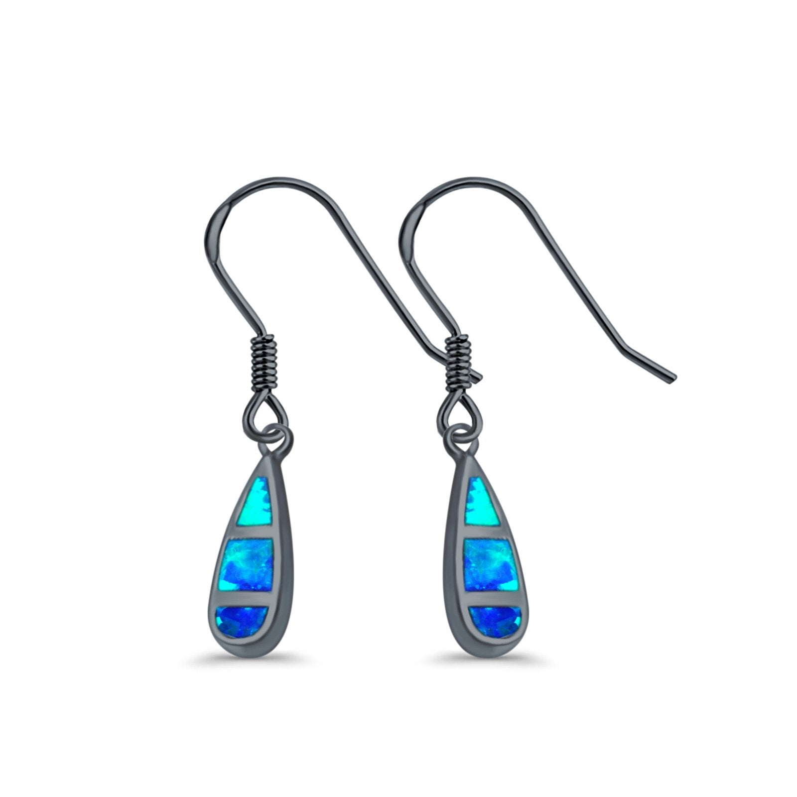 Drop Dangle Earrings Created Opal 925 Sterling Silver(15mm)