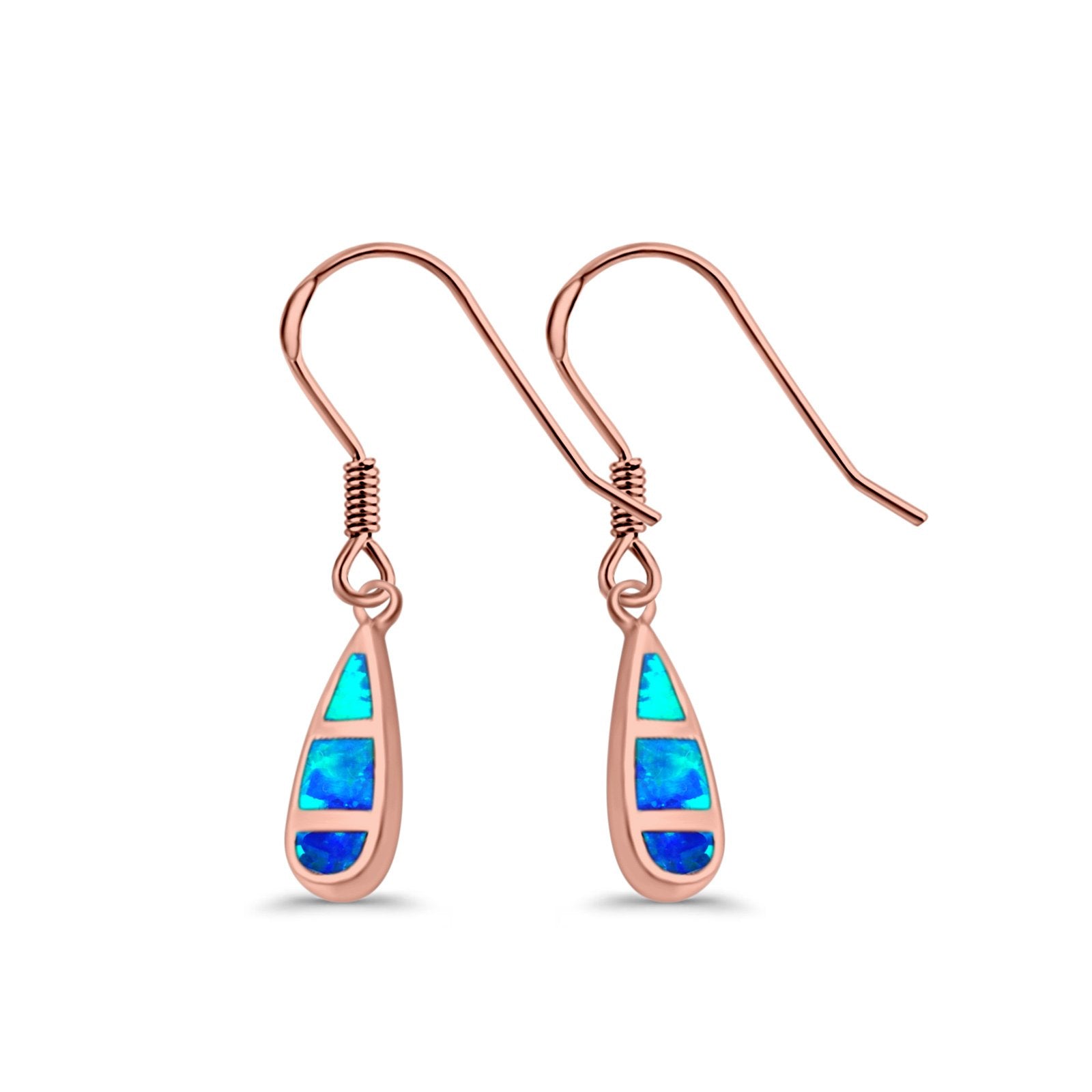 Drop Dangle Earrings Created Opal 925 Sterling Silver(15mm)