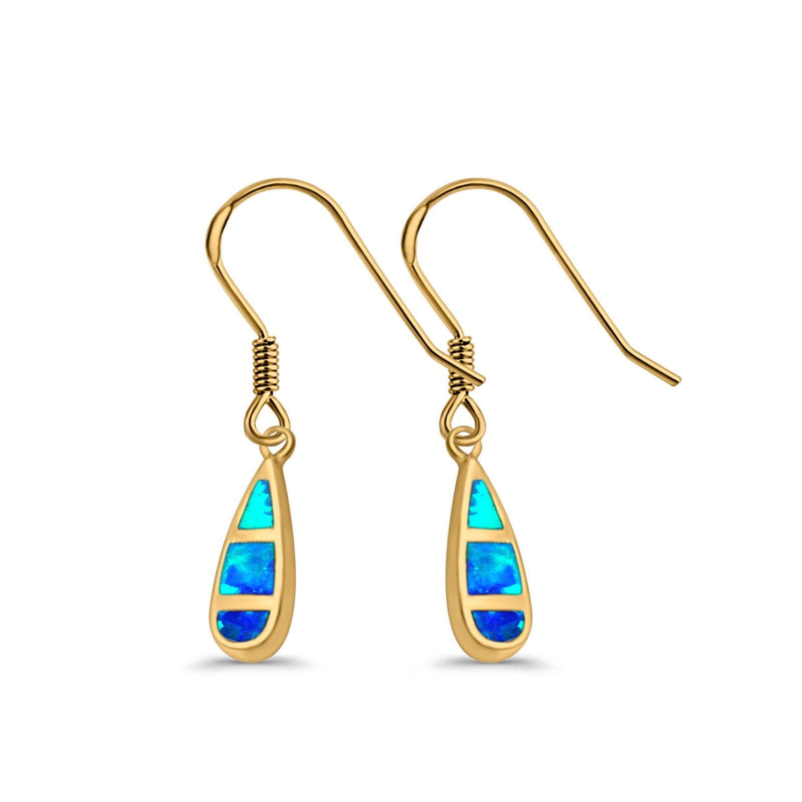 Drop Dangle Earrings Created Opal 925 Sterling Silver(15mm)
