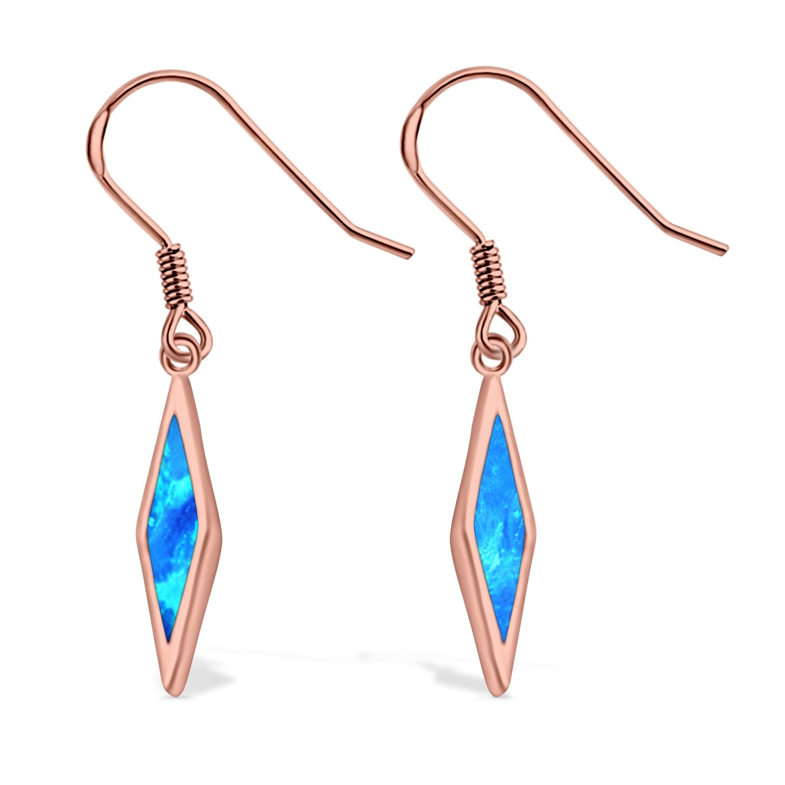 Drop Dangle Earrings Created Opal 925 Sterling Silver(24mm)