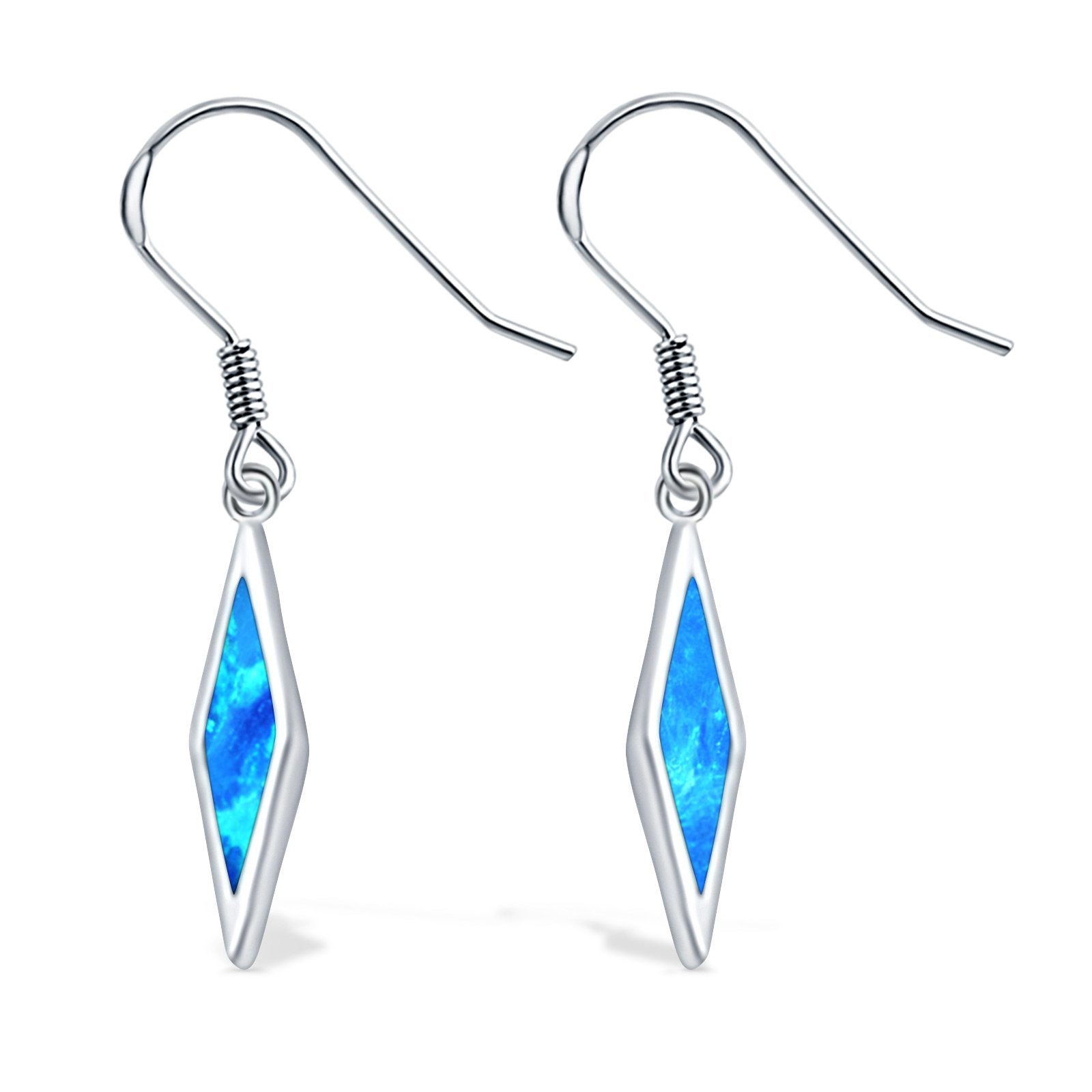 Drop Dangle Earrings Created Opal 925 Sterling Silver(24mm)