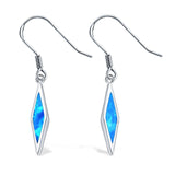 Drop Dangle Earrings Created Opal 925 Sterling Silver(24mm)