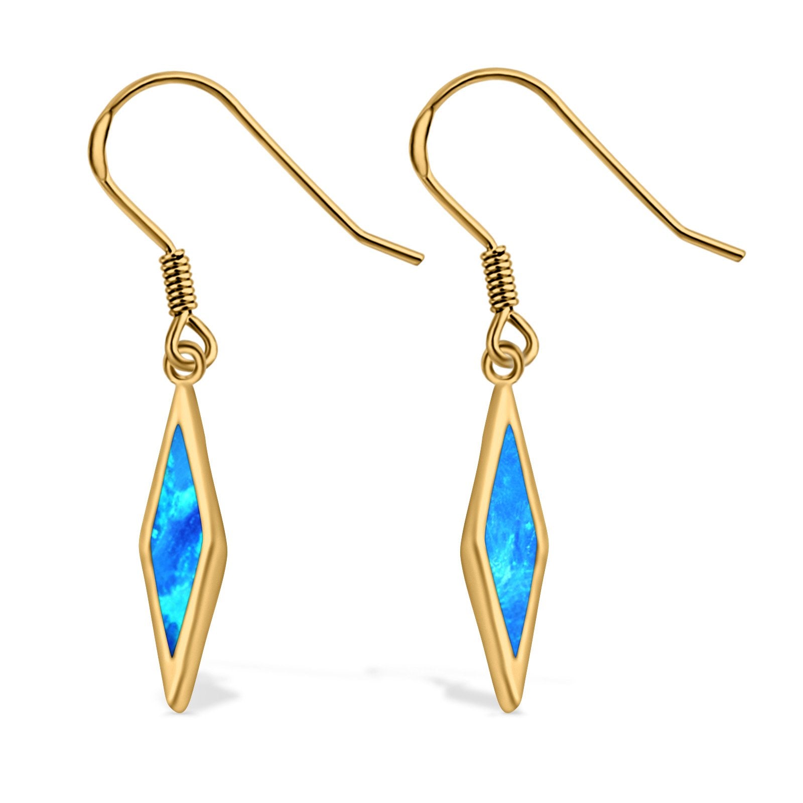 Drop Dangle Earrings Created Opal 925 Sterling Silver(24mm)