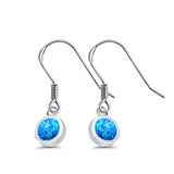 Drop Dangle Earrings Created Opal 925 Sterling Silver(7mm)