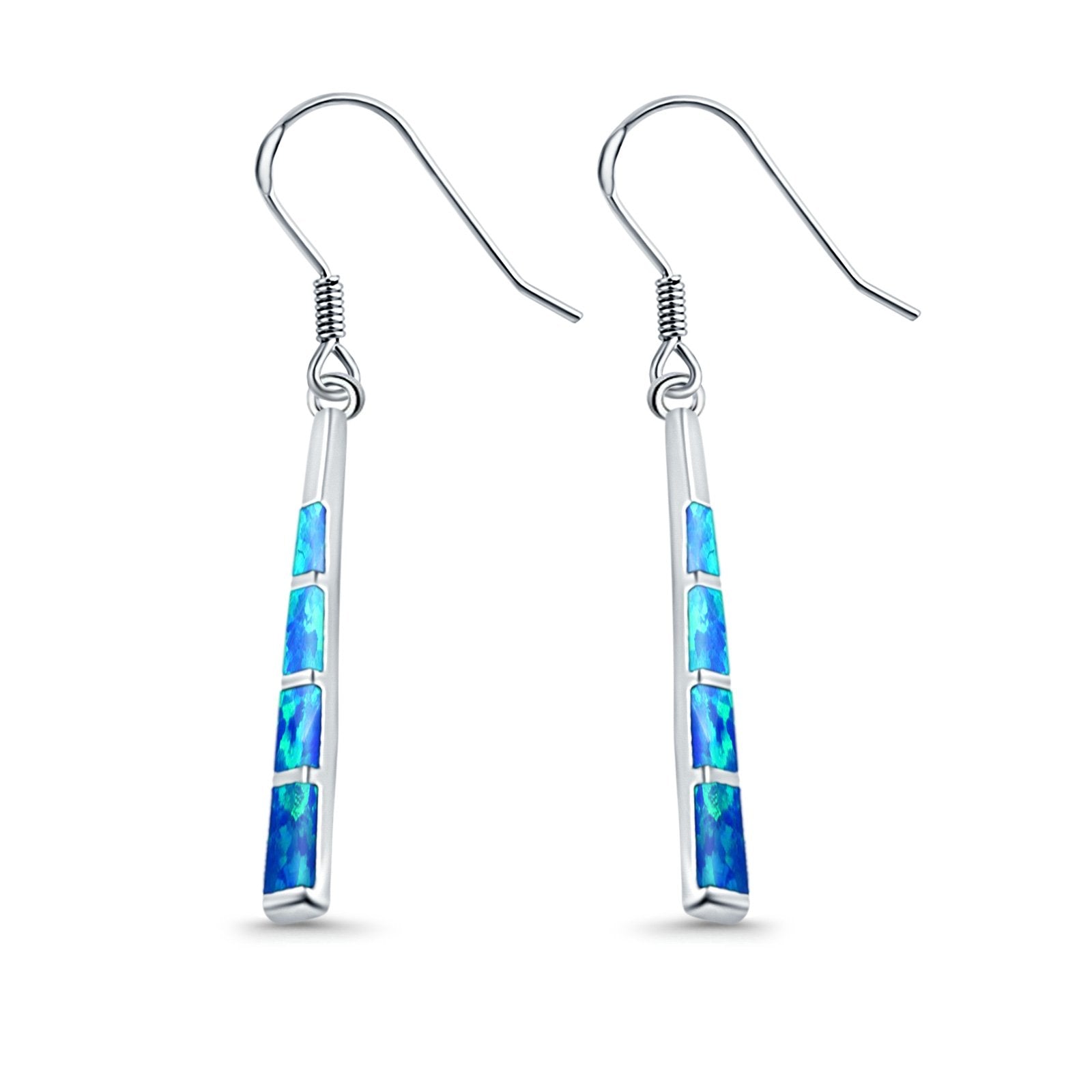 Drop Dangle Earrings Created Opal 925 Sterling Silver(34mm)