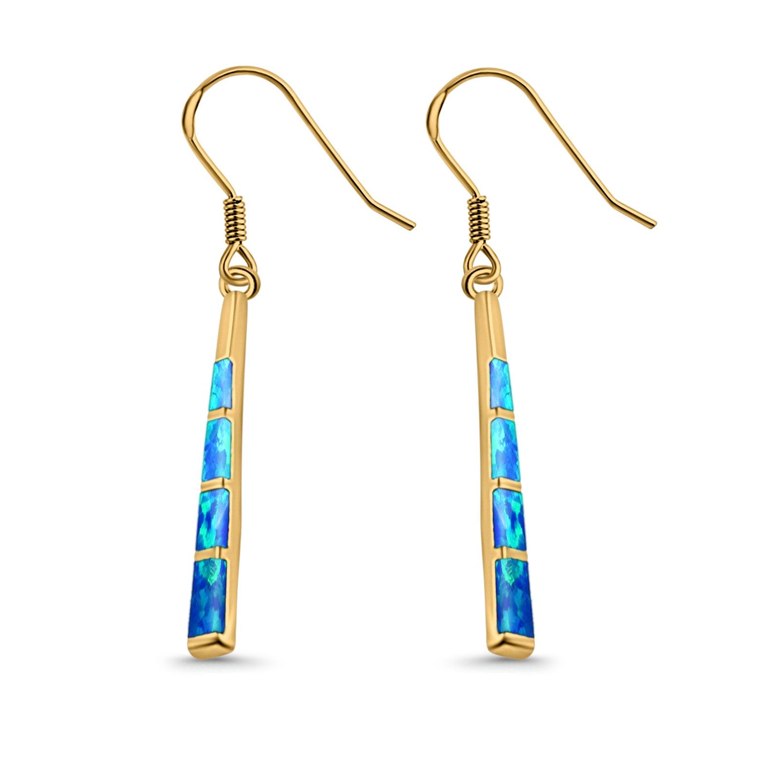 Drop Dangle Earrings Created Opal 925 Sterling Silver(34mm)