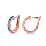 Hoop Earrings Created Opal 925 Sterling Silver (18mm)