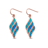 Drop Dangle Earrings Created Opal 925 Sterling Silver (25mm)