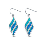 Drop Dangle Earrings Created Opal 925 Sterling Silver (25mm)