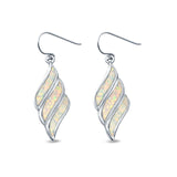 Drop Dangle Earrings Created Opal 925 Sterling Silver (25mm)
