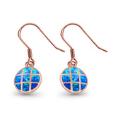 Drop Dangle Round Earrings Created Opal 925 Sterling Silver(15mm)