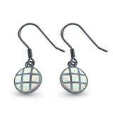 Drop Dangle Round Earrings Created Opal 925 Sterling Silver(15mm)