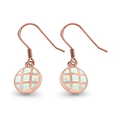 Drop Dangle Round Earrings Created Opal 925 Sterling Silver(15mm)