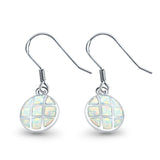 Drop Dangle Round Earrings Created Opal 925 Sterling Silver(15mm)