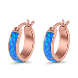 Hoop Earrings Created Opal 925 Sterling Silver (15mm)