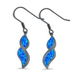 Marquise Drop Dangle Earrings Created Opal 925 Sterling Silver(30mm)