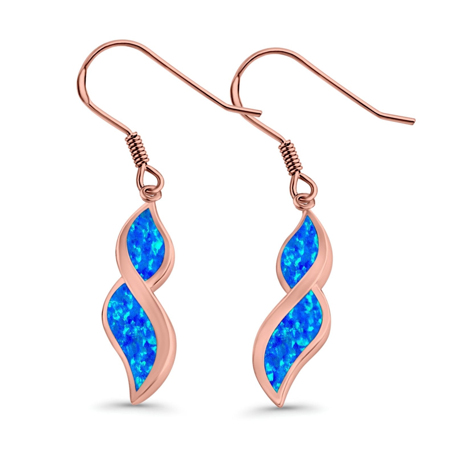 Marquise Drop Dangle Earrings Created Opal 925 Sterling Silver(30mm)