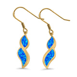 Marquise Drop Dangle Earrings Created Opal 925 Sterling Silver(30mm)