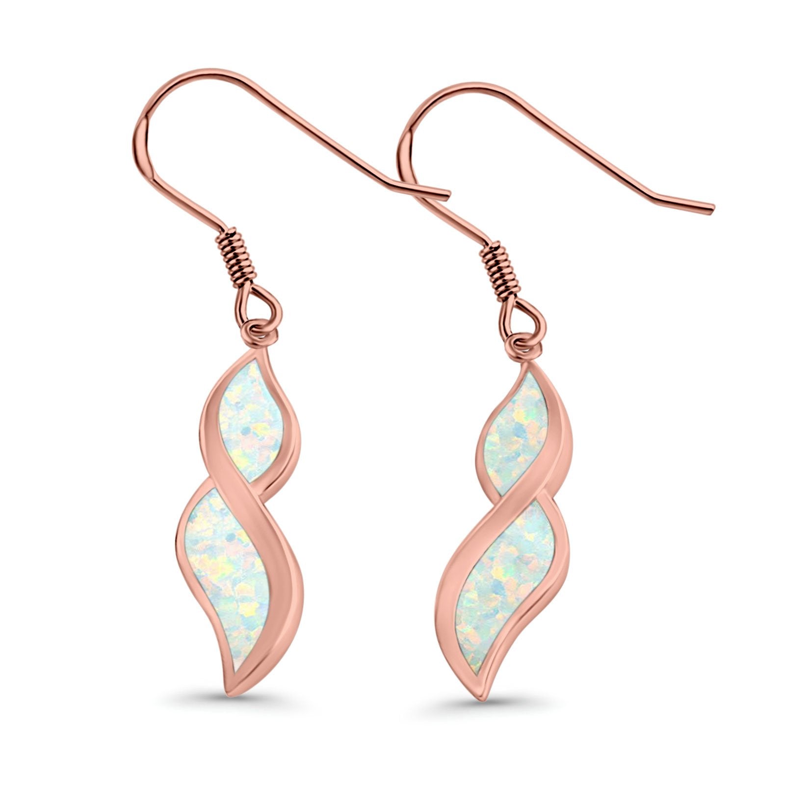 Marquise Drop Dangle Earrings Created Opal 925 Sterling Silver(30mm)