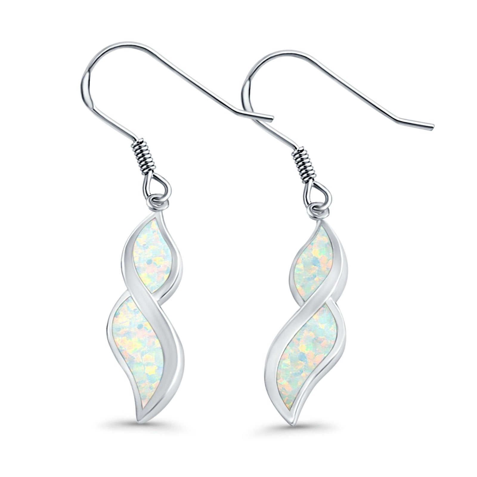 Marquise Drop Dangle Earrings Created Opal 925 Sterling Silver(30mm)