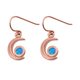 Drop Dangle Crescent Moon Shape Earrings Created Opal 925 Sterling Silver(15mm)