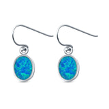 Drop Dangle Oval Shape Earrings Created Opal 925 Sterling Silver(10mm)