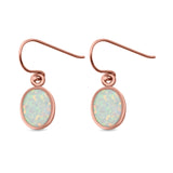 Drop Dangle Oval Shape Earrings Created Opal 925 Sterling Silver(10mm)
