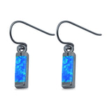 Drop Dangle Bar Earrings Created Opal 925 Sterling Silver (12mm)