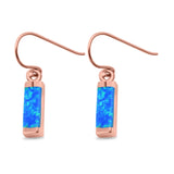 Drop Dangle Bar Earrings Created Opal 925 Sterling Silver (12mm)