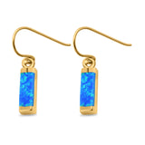 Drop Dangle Bar Earrings Created Opal 925 Sterling Silver (12mm)