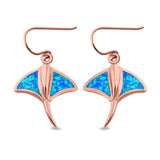 Drop Dangle Stingray Earrings Created Opal 925 Sterling Silver (20mm)