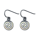 Drop Dangle Swirl Spiral Earrings Created Opal 925 Sterling Silver (21mm)