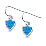 Drop Dangle Triangle Shape Earrings Created Opal 925 Sterling Silver(9mm)