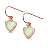 Drop Dangle Triangle Shape Earrings Created Opal 925 Sterling Silver(9mm)
