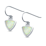 Drop Dangle Triangle Shape Earrings Created Opal 925 Sterling Silver(9mm)