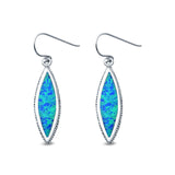 Drop Dangle Earrings Lab Created Opal 925 Sterling Silver (21mm)