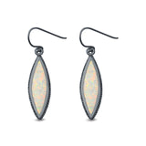 Drop Dangle Earrings Lab Created Opal 925 Sterling Silver (21mm)