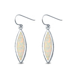 Drop Dangle Earrings Lab Created Opal 925 Sterling Silver (21mm)