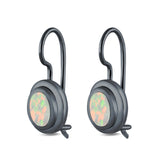 Oval Lever Back Earrings Lab Created Opal 925 Sterling Silver (13mm)