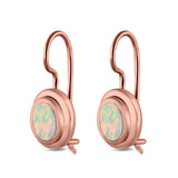 Oval Lever Back Earrings Lab Created Opal 925 Sterling Silver (13mm)