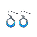 Round Drop Dangle Earrings Lab Created Opal 925 Sterling Silver (15mm)