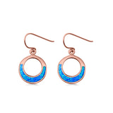 Round Drop Dangle Earrings Lab Created Opal 925 Sterling Silver (15mm)