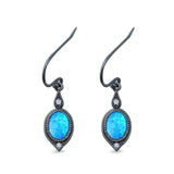 Drop Dangle Earrings Lab Created Opal 925 Sterling Silver (16mm)