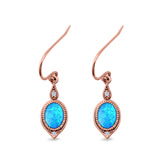 Drop Dangle Earrings Lab Created Opal 925 Sterling Silver (16mm)