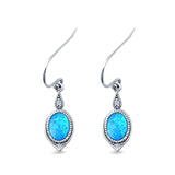 Drop Dangle Earrings Lab Created Opal 925 Sterling Silver (16mm)