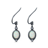 Drop Dangle Earrings Lab Created Opal 925 Sterling Silver (16mm)